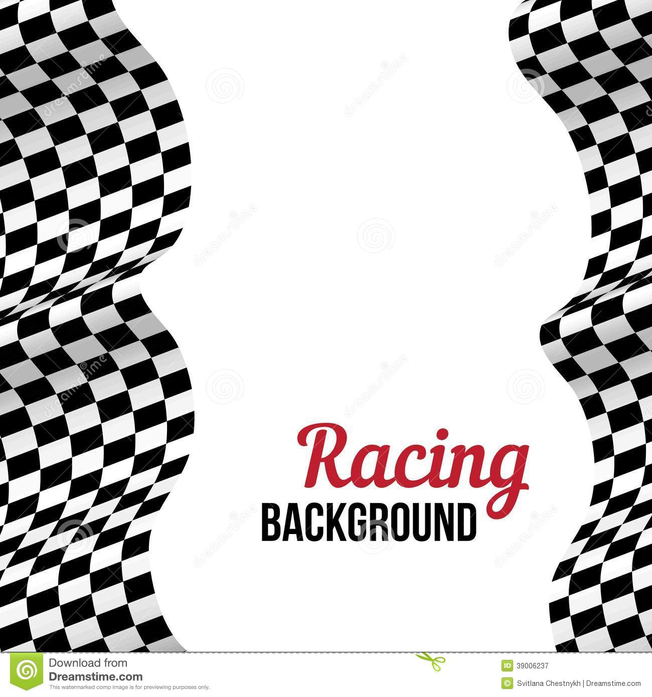 Checkered Flag With Racing Car Border European Avalanche Presentation ...