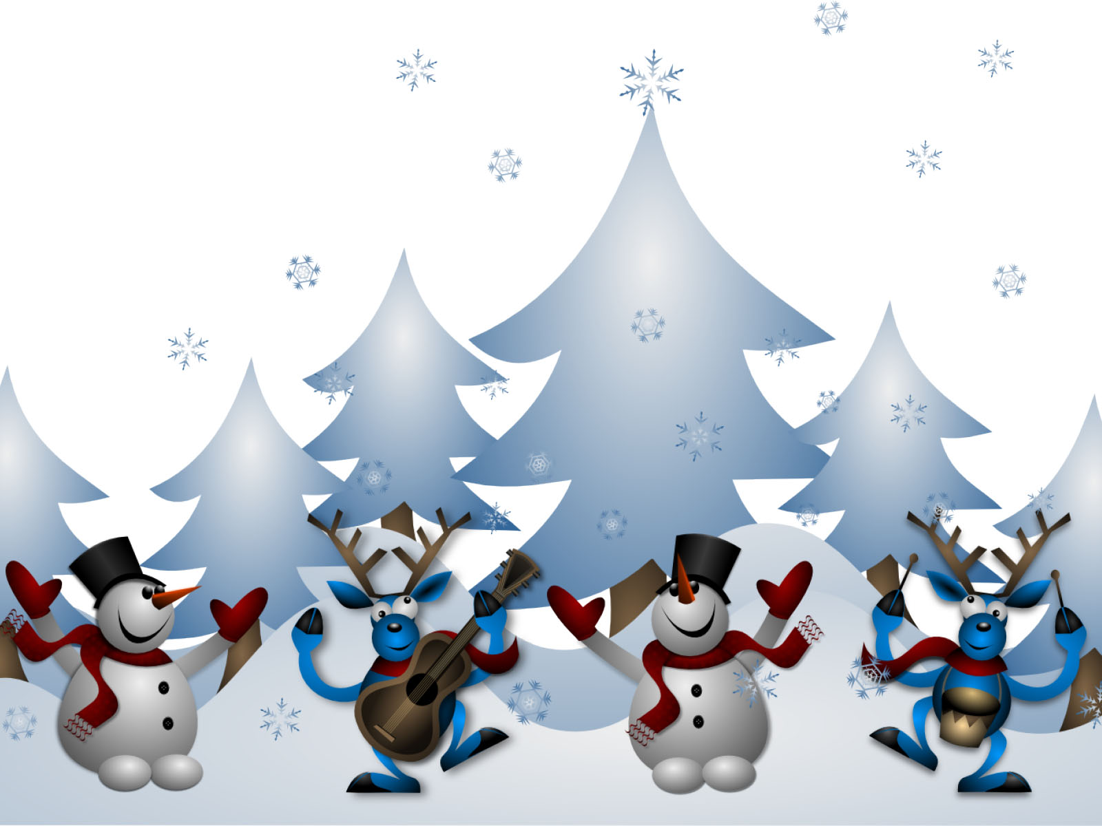 Enjoy with Snowman Backgrounds for Powerpoint Templates - PPT Backgrounds