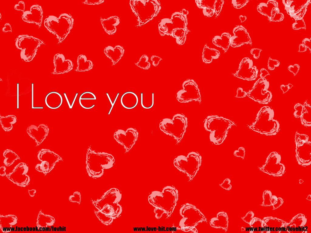 Love You Red Heart Backgrounds for Powerpoint Templates - PPT Backgrounds