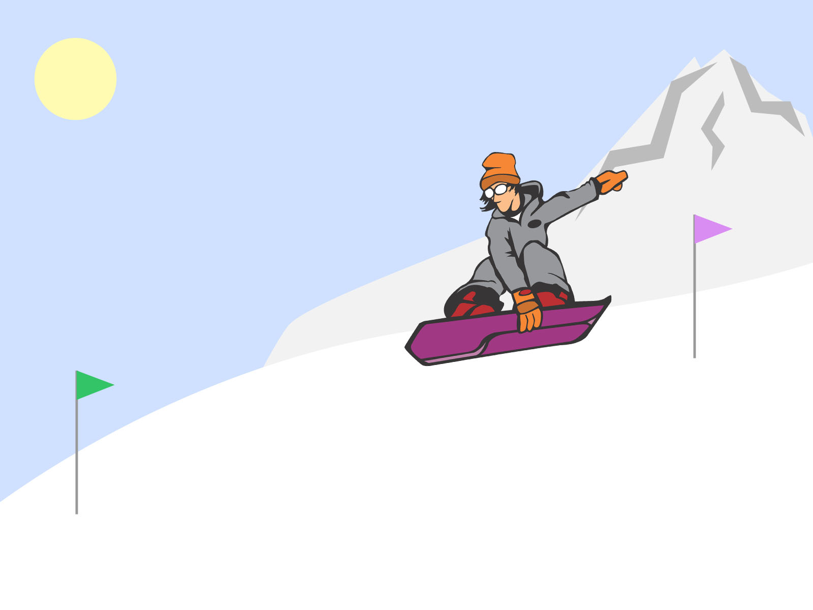 Snow Boarder Backgrounds for Powerpoint Templates - PPT Backgrounds